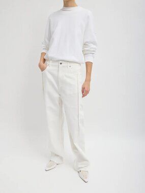 Tibi NWOT Spring Denim Tuck Jean White 26 Short